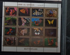 Umm al  Qiwain   Butterflies MINI BLOCK !!!  Stamps  Sellos Timbres
