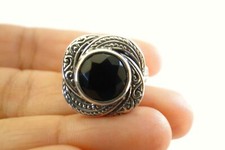 Black Onyx Solitaire 925 Sterling Silver Ring Size 6 7 8