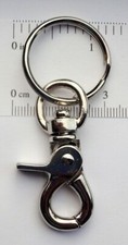 6 Sturdy Swivel Trigger Clasp Claw w/ Key Ring SILVER Metal  for Purse  Crafts