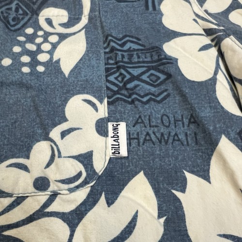 Vtg 90s Billabong Shirt Mens XL Blue Hawaiian Aloha Button Up Camp Surfer USA - Picture 12 of 13