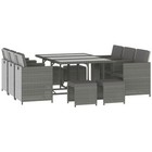 New Listing11 Piece Patio Wicker Dining Set Outdoor Table and Chairs Garden Lawn Furniture