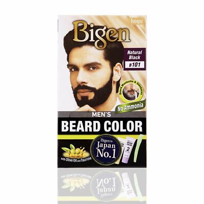 Bigen Men's Beard Color Natural Black B101, 20gm + 20gm.