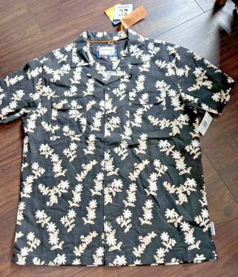 Sovereign Code Men's Cotton Printed Short sleeve Button Down Shirt Black/Kalan M