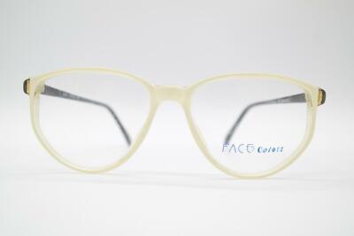 Vintage Face Colors 8538 Weiß Transparent Schwarz Oval Brille Brillengestell NOS