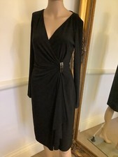Linea Black Bodycon Dress Size 10 Knee Length Polyester