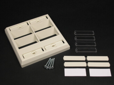Lot of 2 Legrand Activate Double Gang Angled Faceplate Wiremold, Ivory