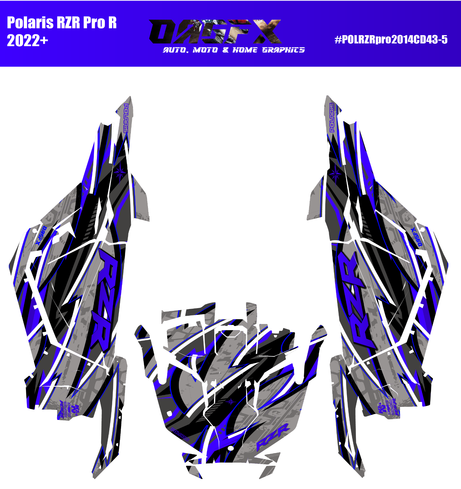 2022-2024 Polaris RZR Pro R OAGFX Graphics Kit D43-5 Blue | eBay
