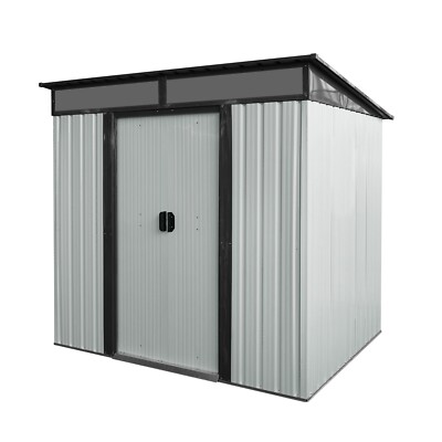 6' x 5' Outdoor Storage Shed Metal Tool Shed with Metal Foundation for Backyard
