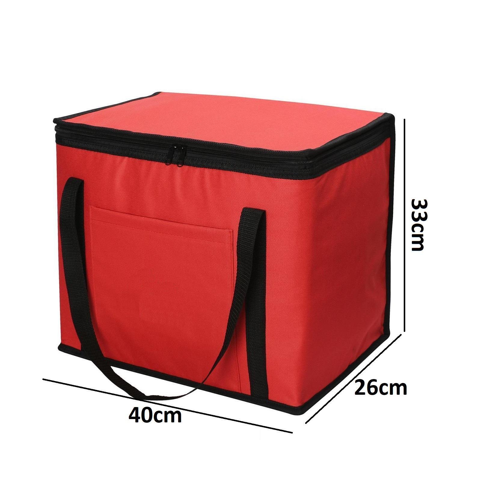 RED LARGE COOLING BAG BOX PICNIC COOLER CAMPING LUNCH FOOD COOL ICE