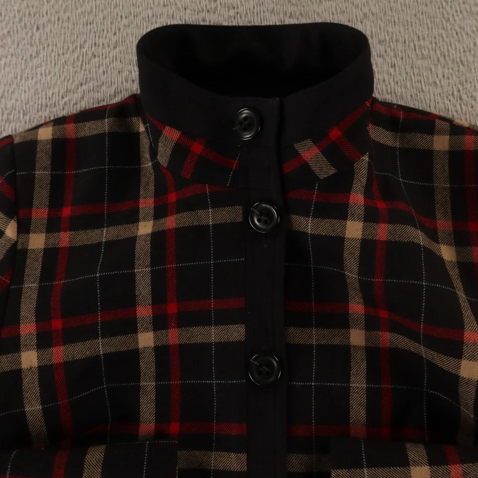 Chaqueta Pendleton 4 Abrigo Deportivo Blazer Lana Tartán Cuadros Negro Rojo Beige De Colección Foto 2 de 4