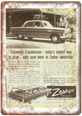 Vintage 1960 Ford Zephyr Automatic Ad Retro Look Metal Sign A7156