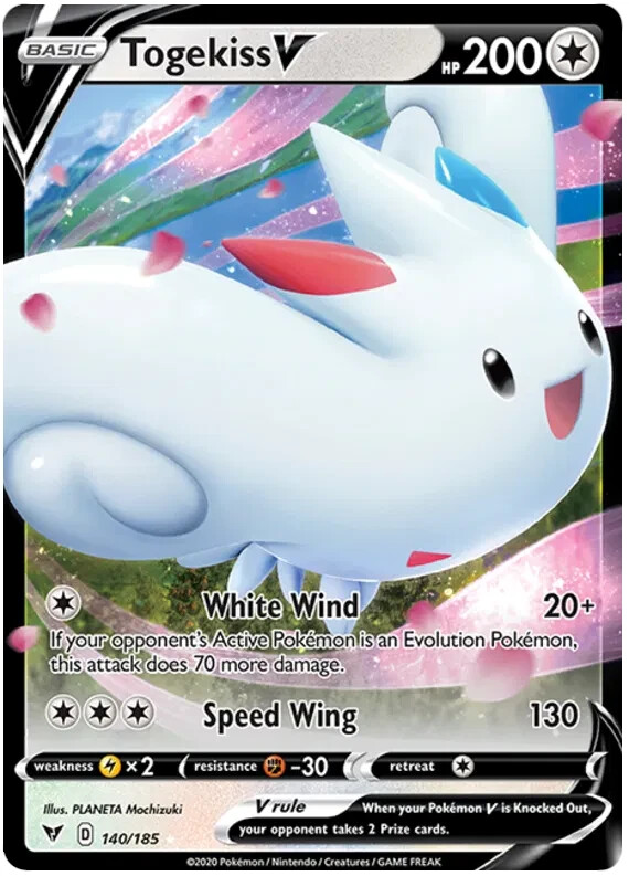 Togekiss V Holo Ultra Rare Pokemon Card 140/185