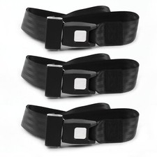 Chevy Nova 1968 - 1974 Standard 2pt Black Lap Bench Seat Belt Kit - 3 Belts