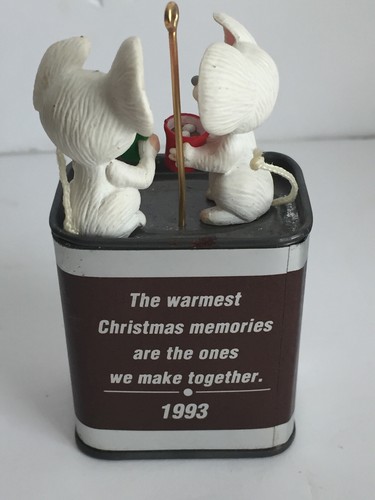 1993 "HERSHEY'S COCOA Christbaumschmuck 2 Mäuse trinken Kakao 3,75"T - Bild 3 von 7