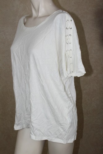 RALPH LAUREN Nuevo Mujer MANGA CORTA TEJIDO Blanco Talla L Nuevo con Etiquetas _R9B2 - Imagen 4 de 4