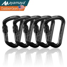 30KN Heavy Duty Screwgate Locking Carabiner Climbing Caving D-Ring Clip Hook