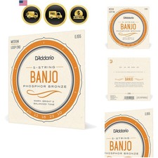Tenor Banjo Strings, Phosphor Bronze, EJ55, Medium Gauge 9-30, 5 String Set, ...