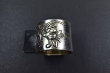antiker Serviettenring Silber 800 florale Jugenstilelemente monogrammiert W 1900
