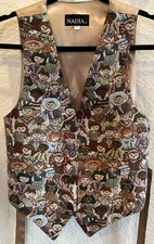 Vintage Nadia Tapestry Vest Button-Up Allover Children of the World USA