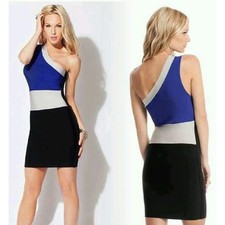 Guess by Marciano Martiza Colorblock One Shoulder Sheath Dress Medium Cocktail 