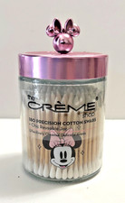 Minnie Mouse The Creme Shop 180 Precision Cotton Swabs in Glass Jar w Lid (NIP)