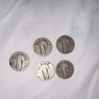 Standing Liberty Quarters Lot of 5 Silver 25C US Coins Circulated