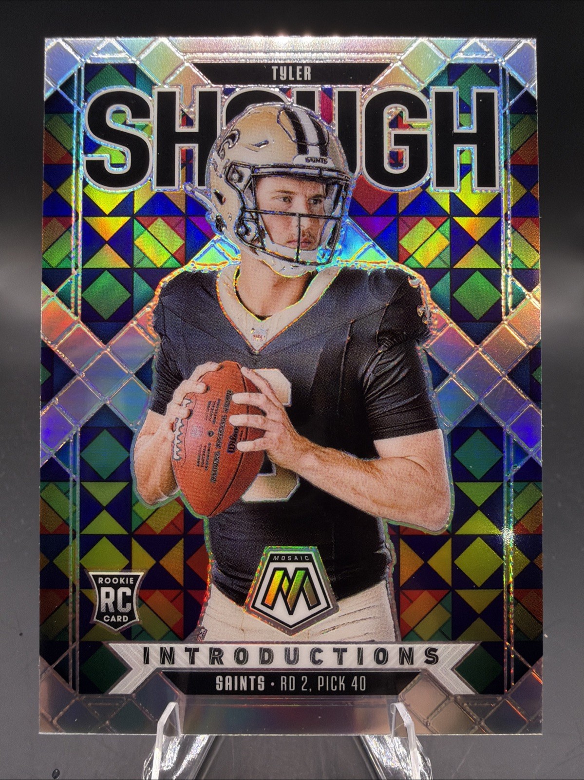 TYLER SHOUGH 2025 Mosaic Introductions SILVER MOSAIC PRIZM ~ Saints ROOKIE