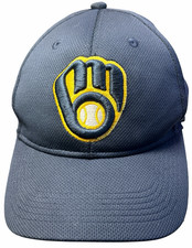 Milwaukee Brewers Hat Cap Youth Blue Structured Strapback Ball In Glove Logo MLB