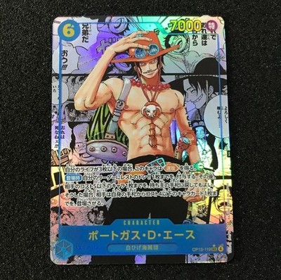 One Piece Card Ace OP13-119 SEC Manga Alt Art Carrying on His Will