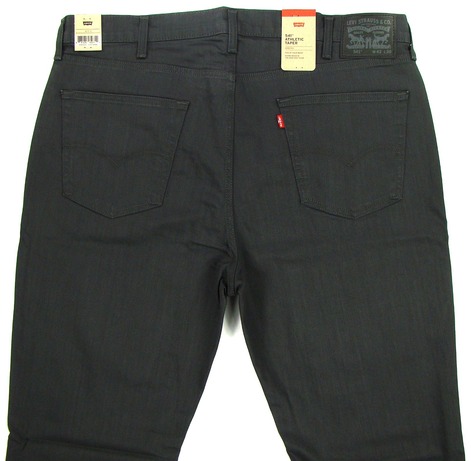 New Levis 541 Men's Jeans Athletic Taper SIZE 42x30 BLACK Stretch FREE SHIPPING thumbnail 3