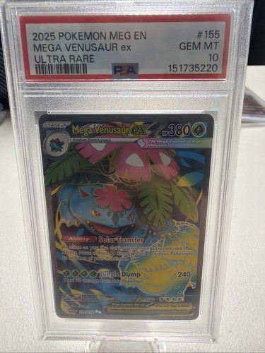 2025 POKEMON MEG EN-MEGA EVOLUTION ULTRA RARE #155 MEGA VENUSAUR EX PSA 10