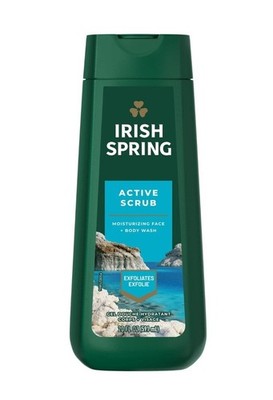 Irish Spring Active Scrub Body Wash 20 oz Exfoliating Cleanser for Men