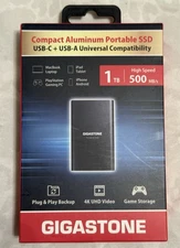 NEW✅ GIGASTONE 1TB Compact Portable SSD (Metal) USB-C ✅ Universal Compatibility