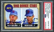 Nolan Ryan & Jerry Koosman Signed 1968 Topps ...