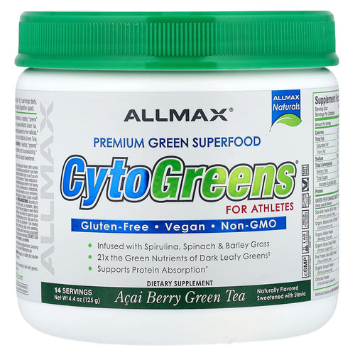 CytoGreens®, Premium Green Superfood For Athletes, Acai Berry Green Tea, 4.4 oz