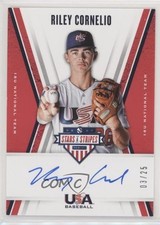 2019 Panini USA Baseball Stars & Stripes Blue Ink 3/25 Riley Cornelio Auto jn3