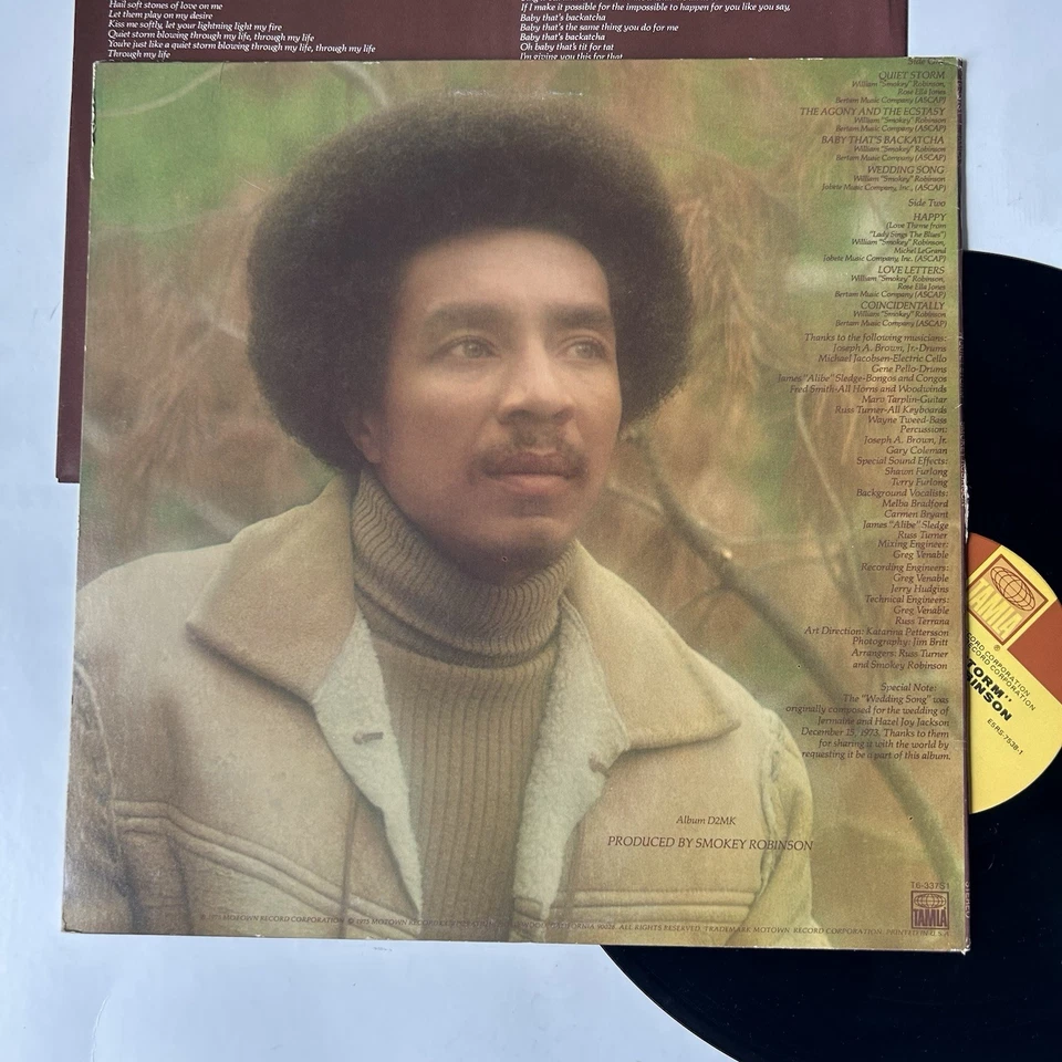Smokey Robinson  A quiet storm OG 1975 US 1st Press Tamla Complete W/Sleeve! - Image 4 of 4