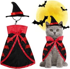 Pet Halloween Costumes Dogs Cats Halloween Vampire Pets Costume Cape with Black