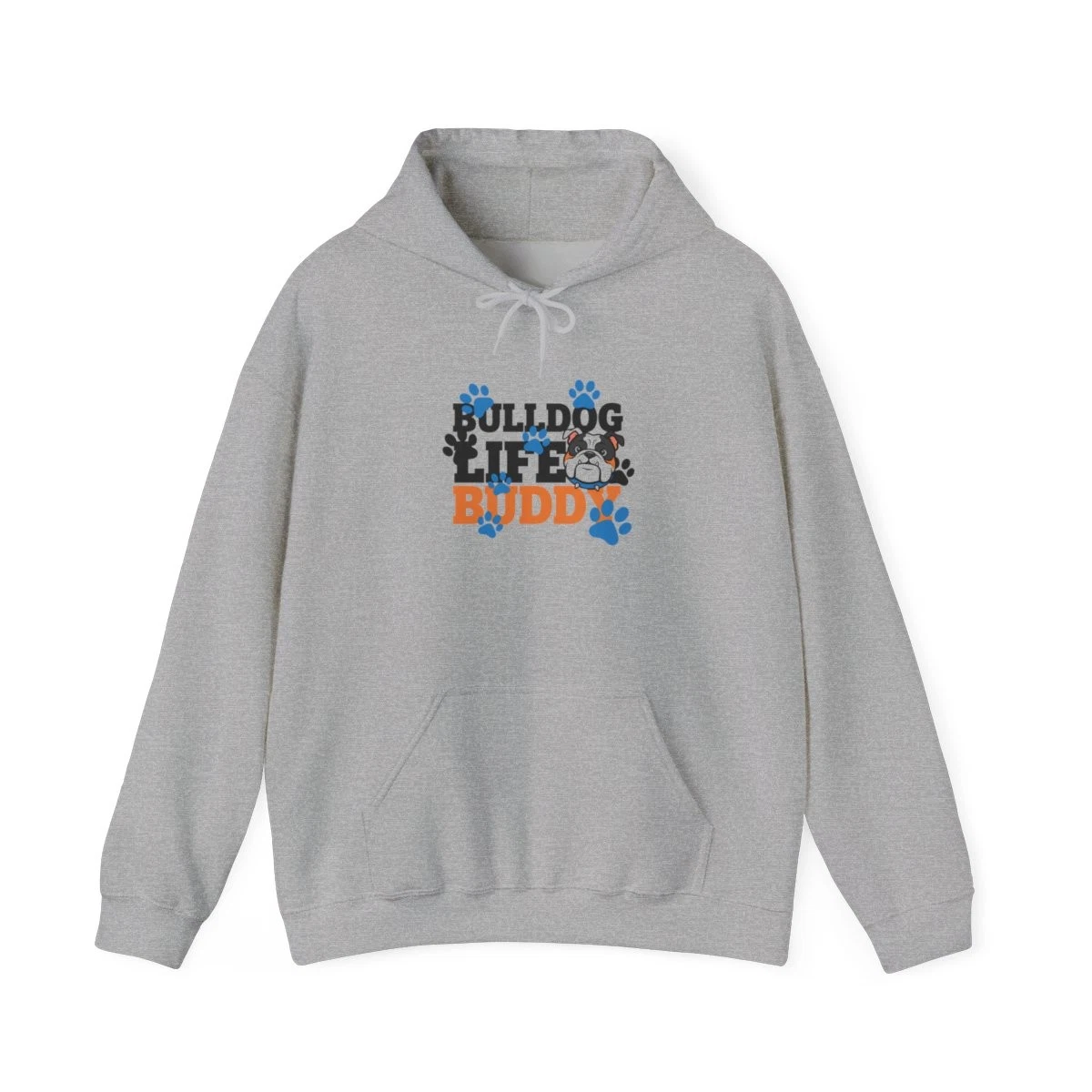 Custom Bulldog Paw Print Pet Hoodie Personalized Name Pullover Sweatshirt