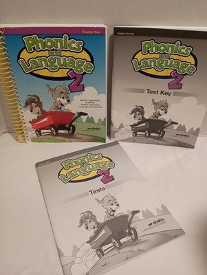 Abeka Phonics & Language 2 Teacher Key, Test Key, & Student Tests Book Bundle