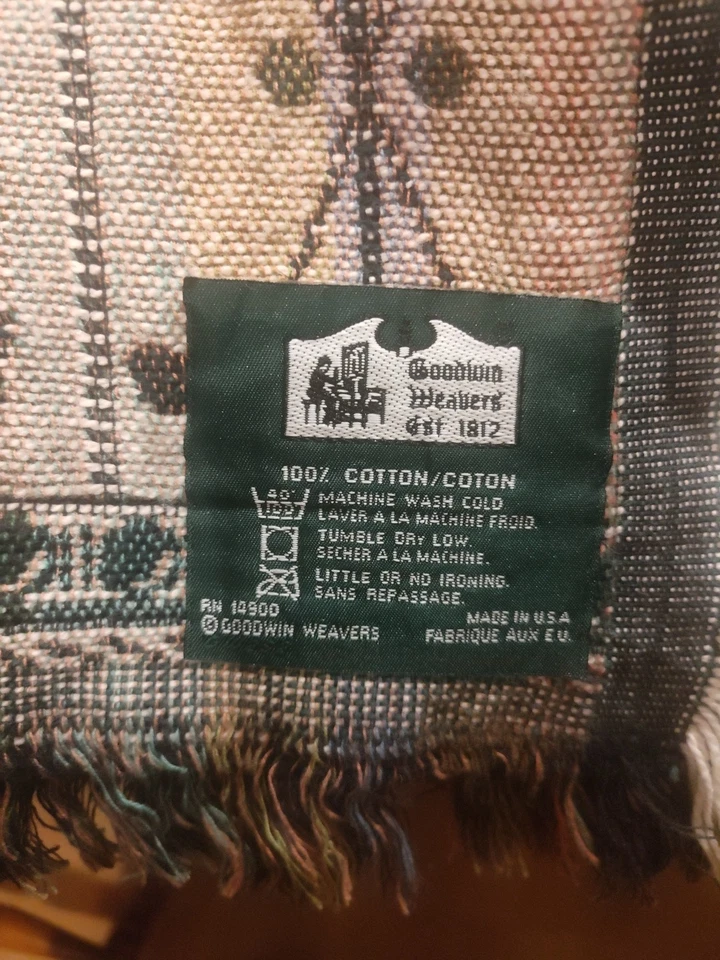Vtg Goodwin Weavers Golfer Golf Club Tapestry Throw Blanket 6foot By 50 Inch USA - Image 4 of 4
