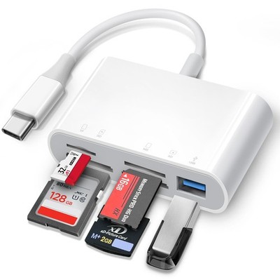 USB C SD Card Reader, 5 in 1 USB-C to Memory Card Adapter with SD MicroSD MS ...