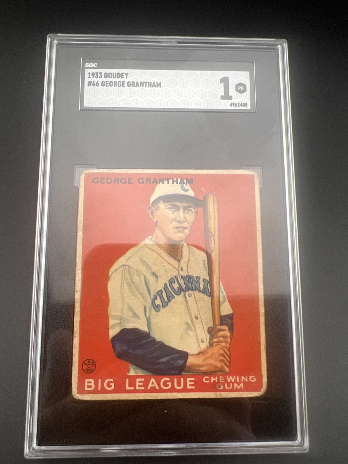 1933 Goudey Big League Chewing Gum - R319 George Grantham #66 (RC)