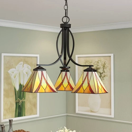 Quoizel Asheville 23" Wide Valiant Bronze 3-Light Chandelier - Picture 1 of 7