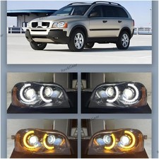 Pair of LED Headlight Assembly Pair Fits for 2003-2014 XC90 DRL Projector Lamps