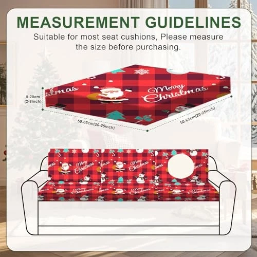 Fundas de cojín elásticas para patio de Navidad 8 piezas impresión D: Santa Claus Foto 2 de 4