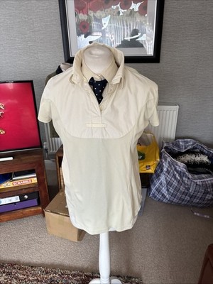 Equetech Competition Shirt Lemon Yellow Uk 14 Stretchy Vgc
