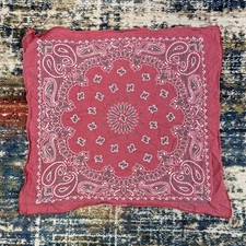 Vintage Bandana Handkerchief Red Retro Faded Worn Cotton USA Made Hav-a-Hank