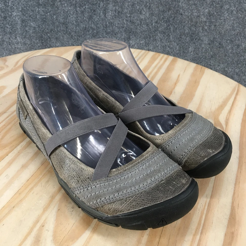 Zapatos Keen para mujer 9 Rivington CNX sin cordones Mary Jane planos gris gamuza cuero Foto 3 de 4