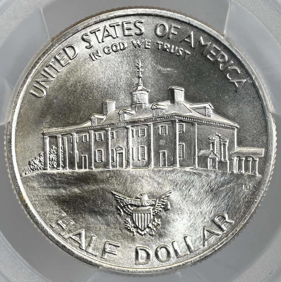 1982-D 50C  WASHINGTON "SILVER" HALF DOLLAR COMMEMORATIVE PCGS MS69 #48977554 - Image 3 of 4
